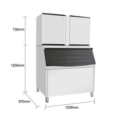 Options personnalisables 242 kg machine à glace granulaire à refroidissement par eau pour une production de 24 heures