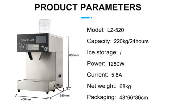 Haute productivité 300 kg par jour LZ-620 Machines pour usine de glace à neige
